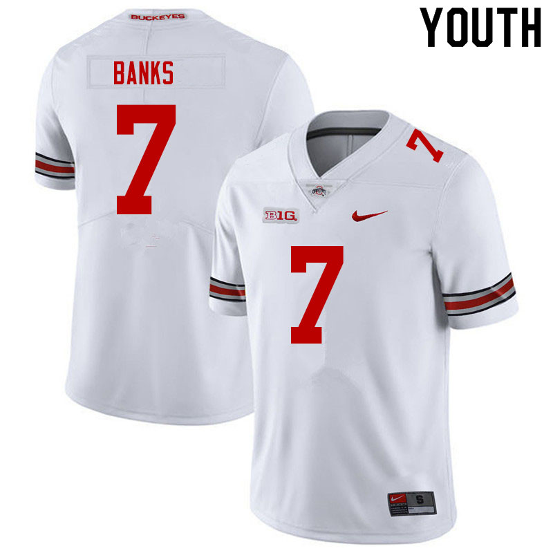 Youth #7 Sevyn Banks Ohio State Buckeyes College Football Jerseys Sale-White